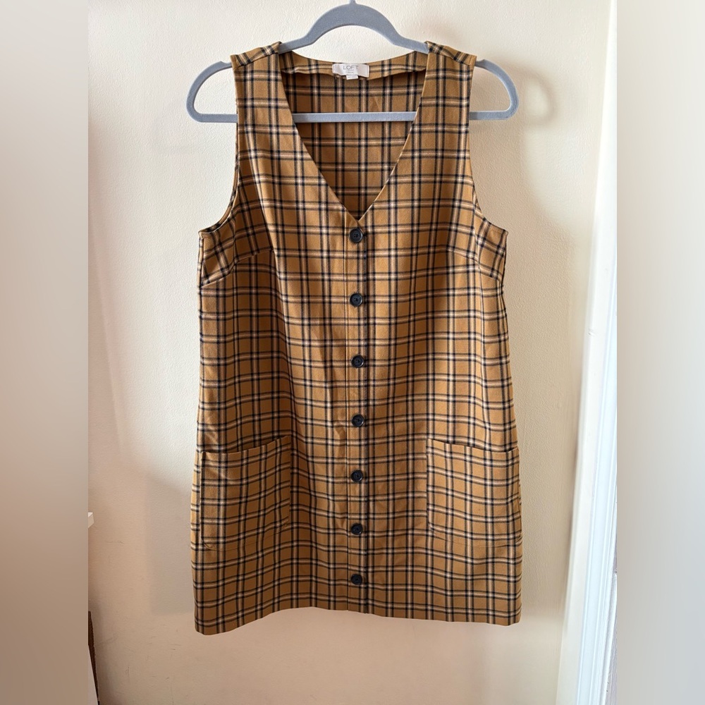 ❗️𝗣𝗥𝗜𝗖𝗘 𝗗𝗥𝗢𝗣❗️ Loft outlet sleeveless plaid button down dress - 12P